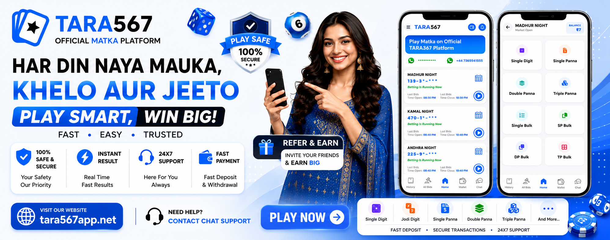 Tara567 Online Gaming Platform Live Result Matka Game Banner